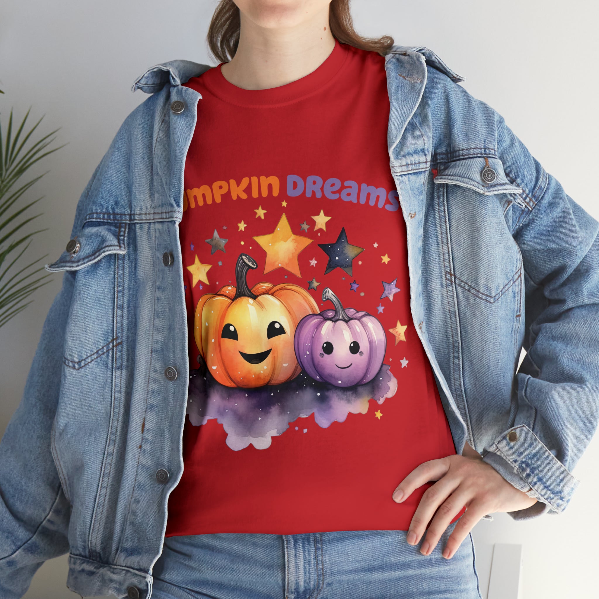 Halloween t shirt pumpkin dreams pastel colors gift for whole family fall fun stocking stuffer Unisex Heavy Cotton Tee