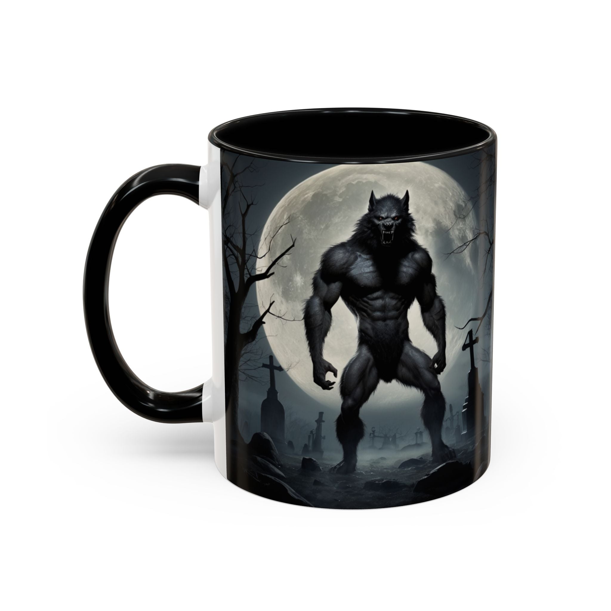 Werewolf Moon Coffee Mug — Gothic Graveyard Accent Mug (11/15oz) fantasy