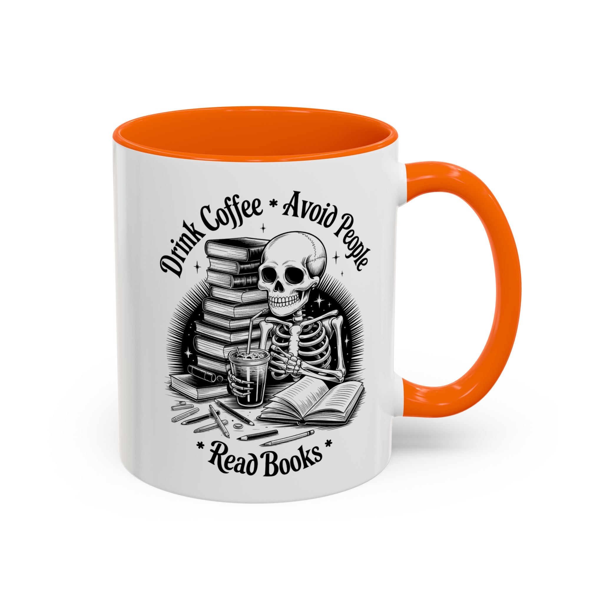 Skeleton Coffee Mug - Drink Coffee, Avoid People funny adult humor