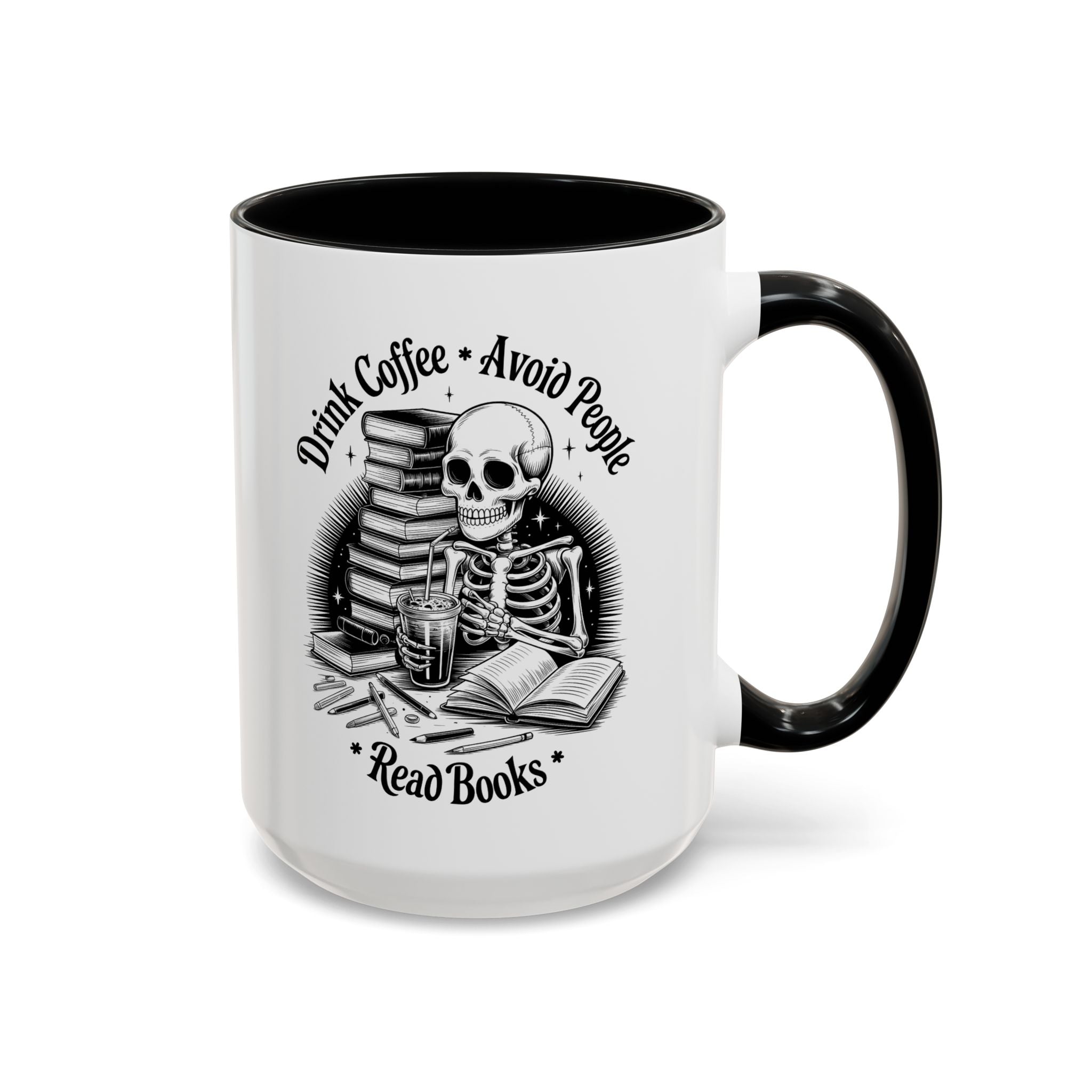 Skeleton Coffee Mug - Drink Coffee, Avoid People funny adult humor