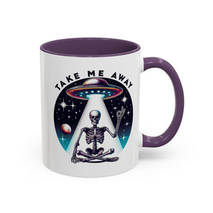 Galactic Skeleton Coffee Mug, Take Me Away Mug, Space-Themed Mug, Unique Gift for alien Lovers, Sci-Fi Cafe Mug
