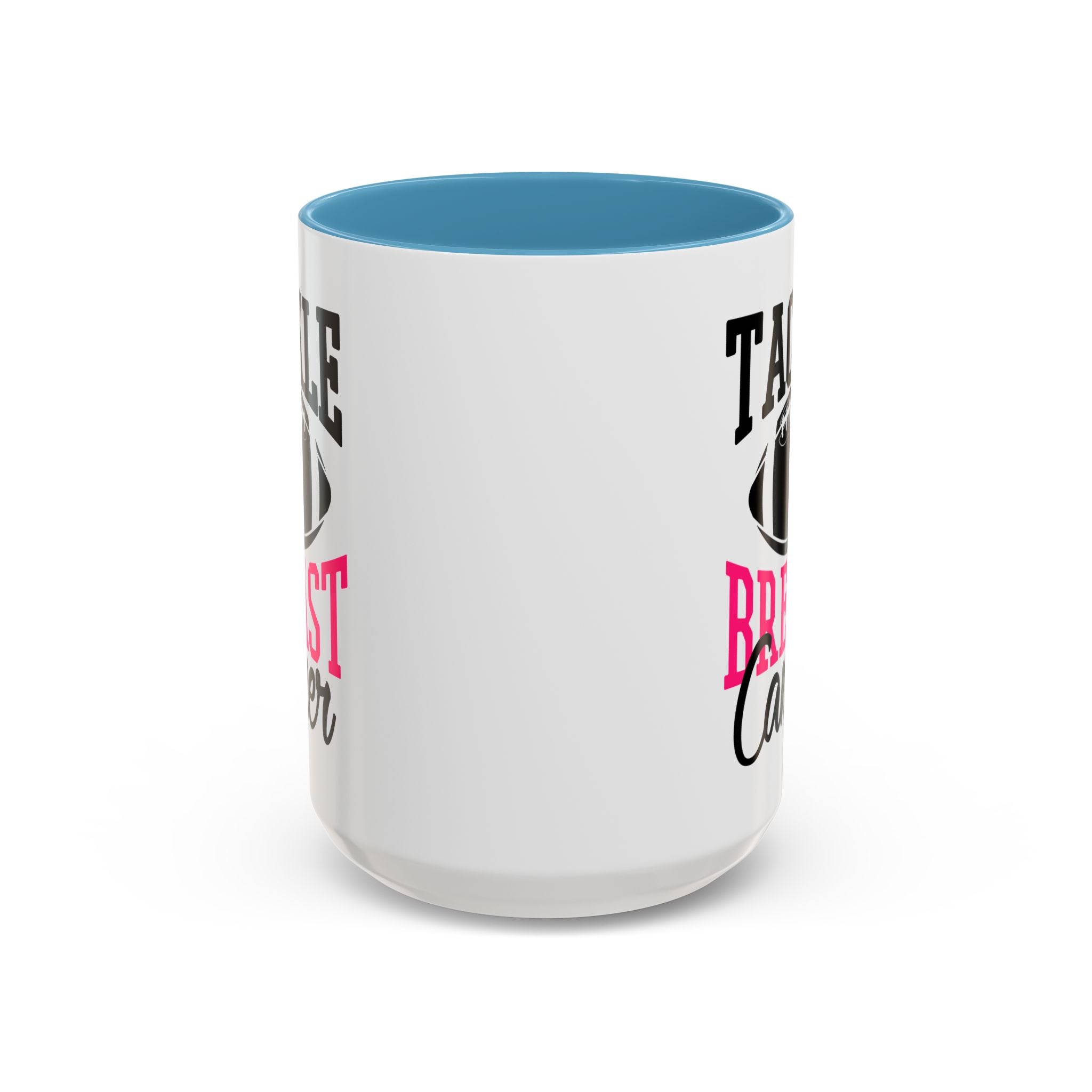 Tackle Breast Cancer Coffee Mug, Supportive Gift for Football Fans, Awareness Mug, Cheer Team Spirit, Fundraiser Drinkware