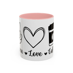peace love coffee Accent Coffee Mug (11, 15oz)