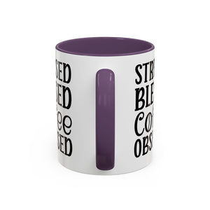 Stressed Blessed Coffee Obsessed Mug, Motivational Coffee Mug, Gift for Coffee Lovers, Funny Office Mug, Self-Care Gift Idea