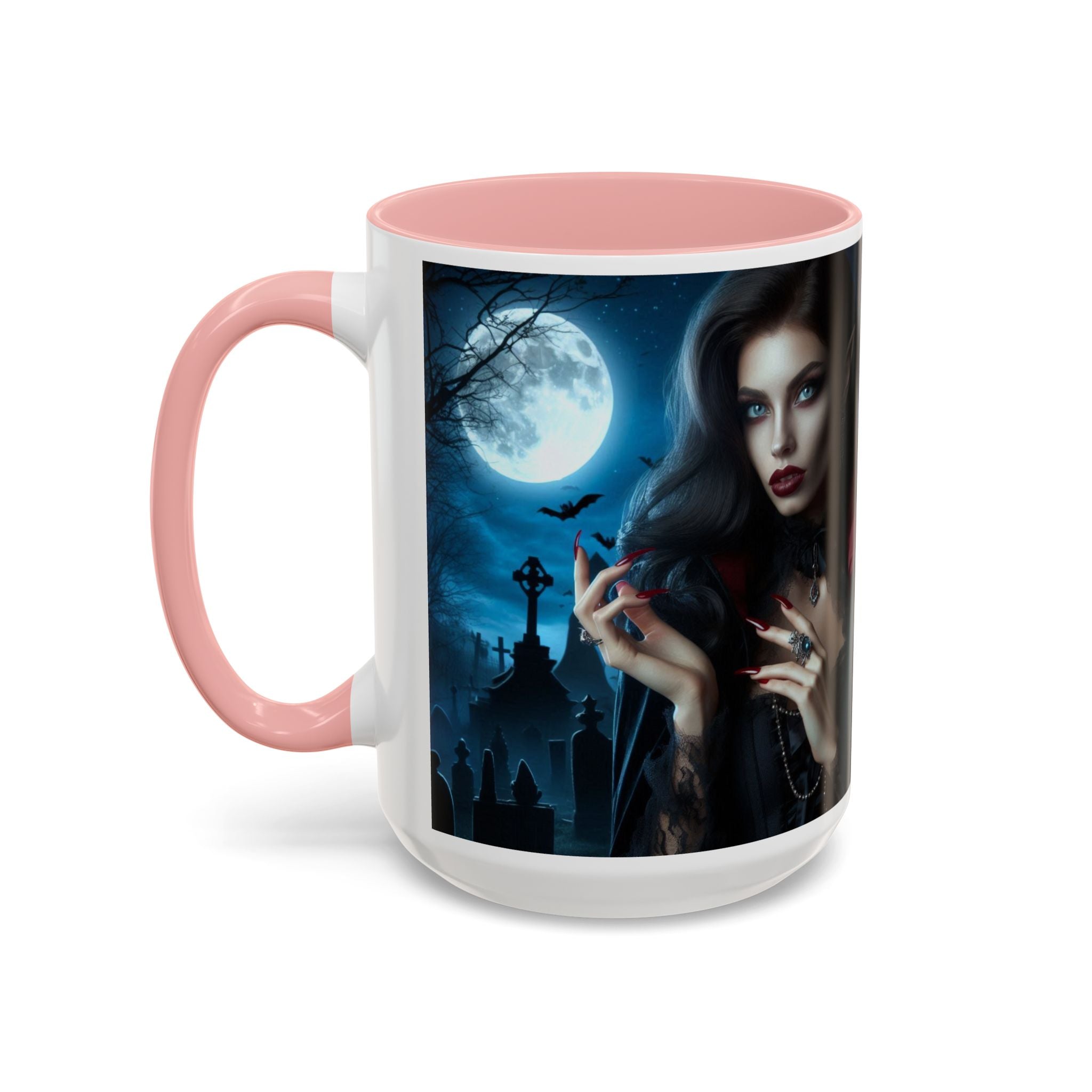 halloween Gothic Vampire Coffee Mug – 11/15oz full moon graveyard