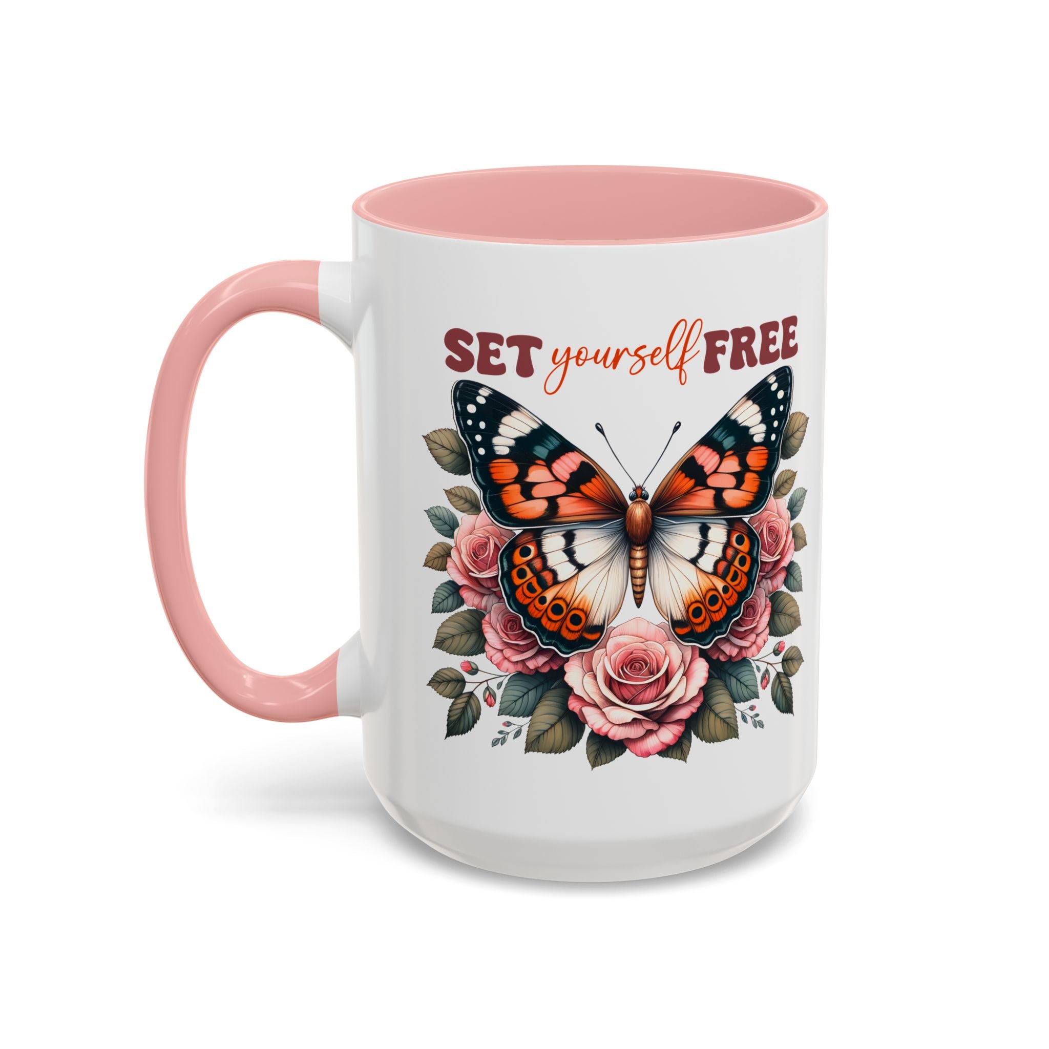 Butterfly Inspiring Coffee Mug - Set Yourself Free positive vibe mental health freedom