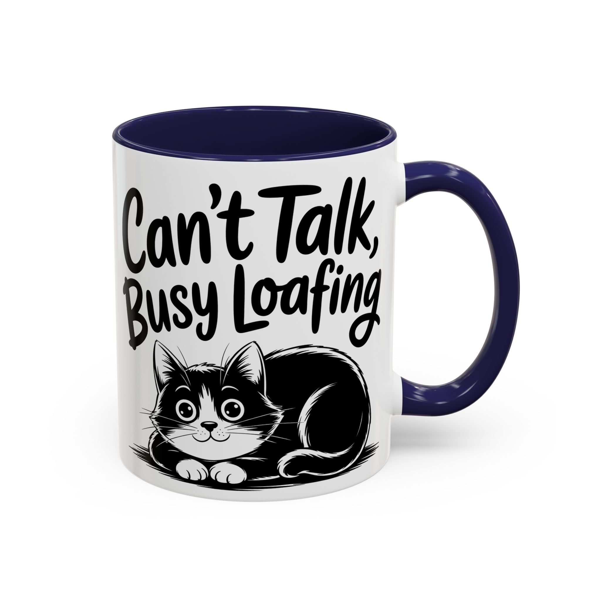 Can't Talk, Busy Loafing Cat Coffee Mug — Cute Cat Lover Gift (11/15oz)