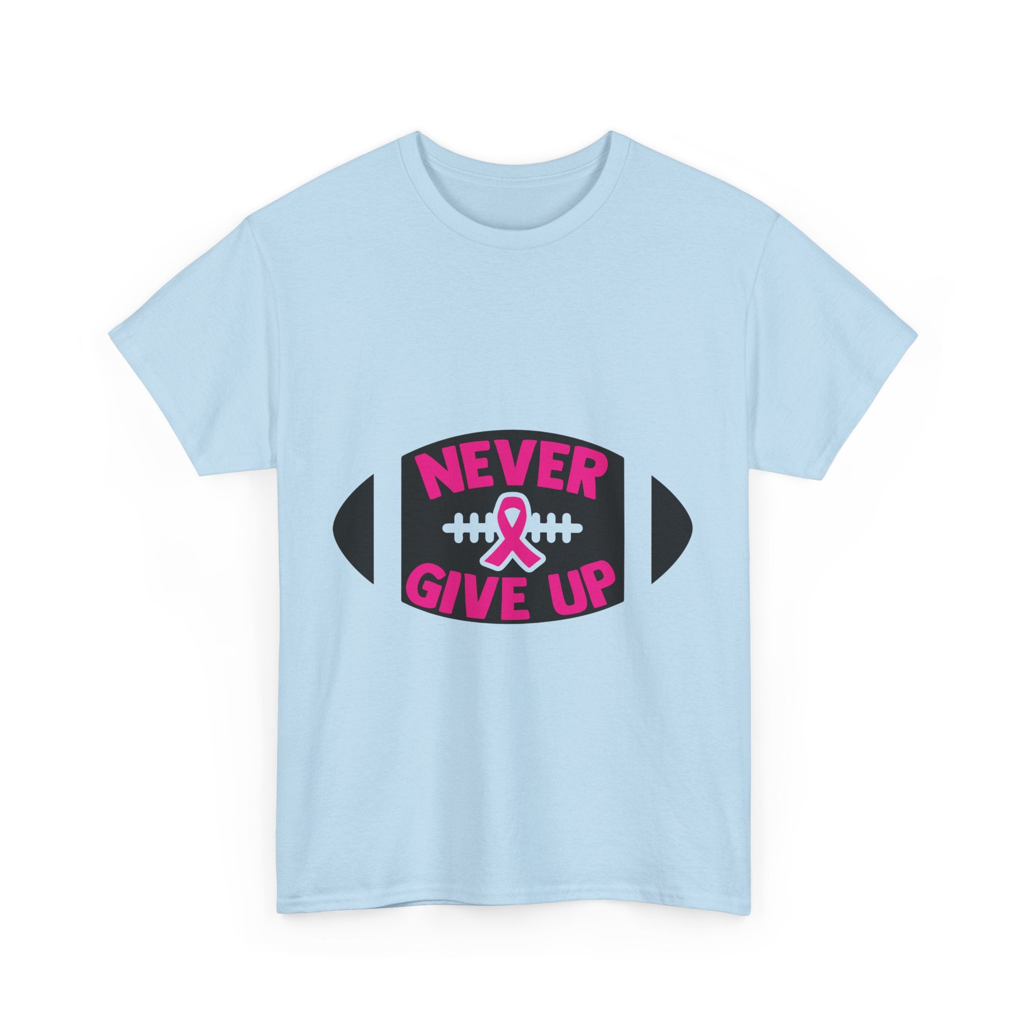 Motivational Football Tee, Never Give Up Shirt, Unisex Cotton T-shirt, Support Awareness, Athletic Gift, Sportswear, Inspirational Apparel