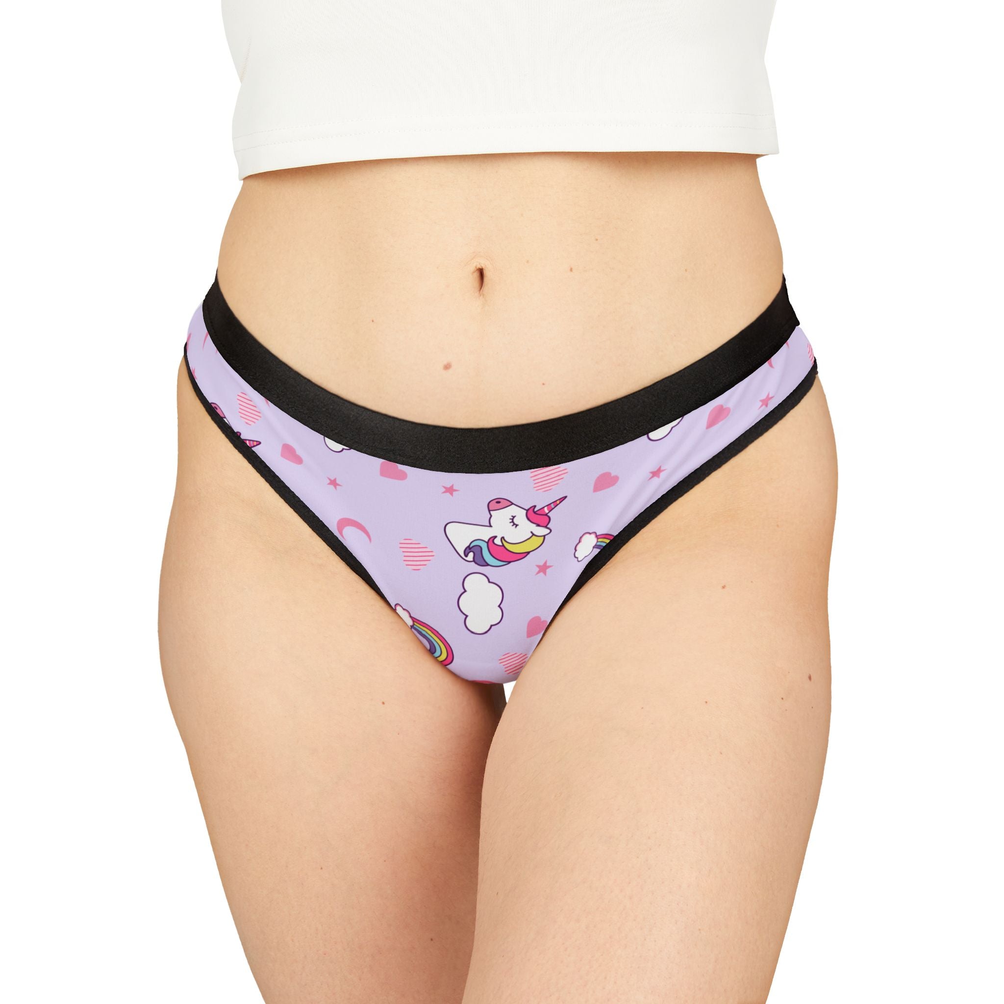 pink unicorn Women's Thongs (AOP) sexy