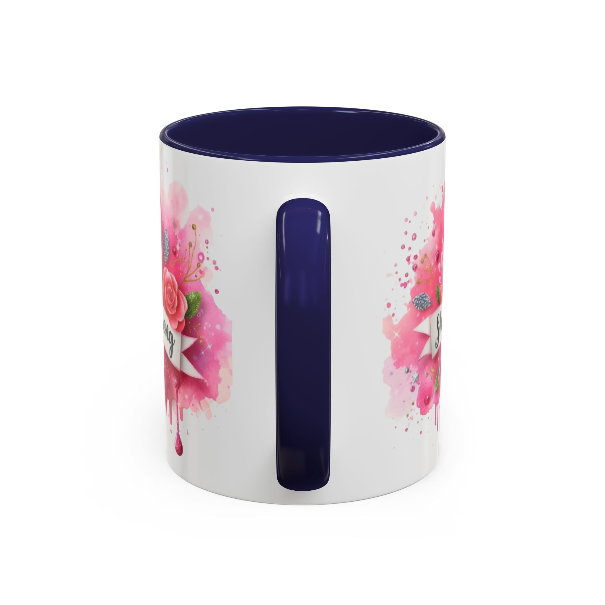 Empowering Pink Ribbon Coffee Mug - She Is Strong, Inspirational Gift for Breast Cancer Awareness, Motivational Drinkware, Supportive [...]