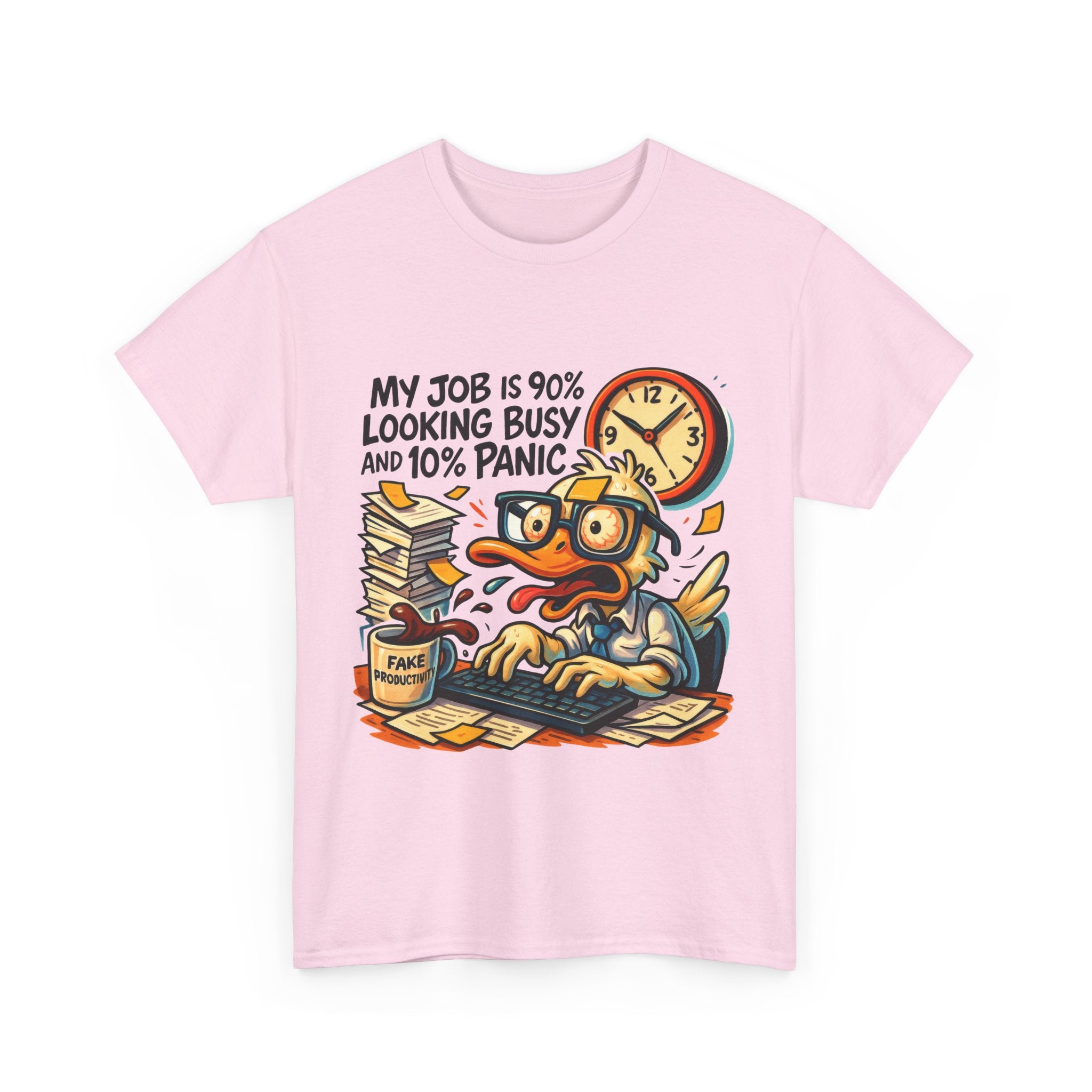 Humorous Work Tee: My Job is 90% Looking Busy, Fun Office Shirt, Gift for Coworkers, Unisex Tee, Casual Wear, Funny Job Humor