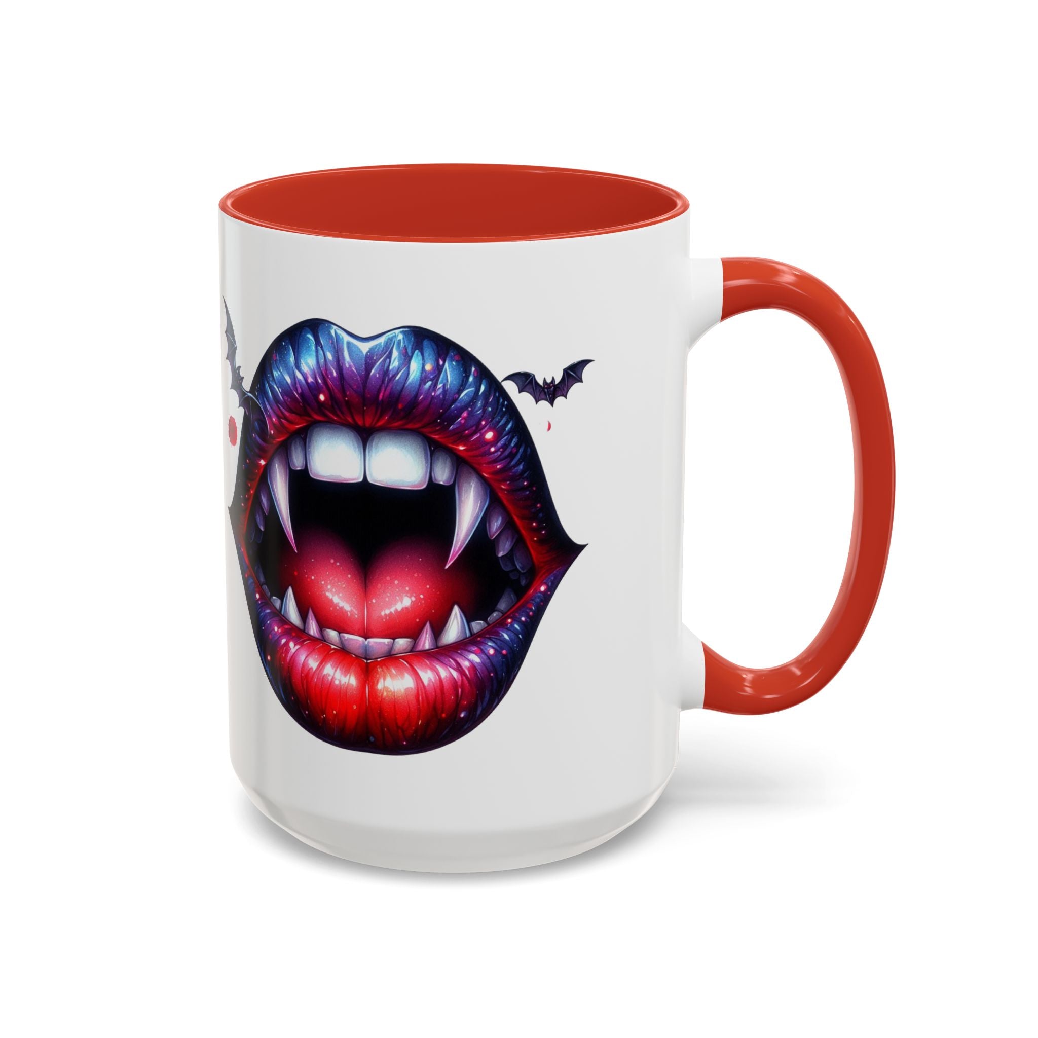 Vampire Lips Coffee Mug, Gothic Drinkware, Halloween Gift, Spooky Kitchen Decor, Vampires, Halloween Party Accessories