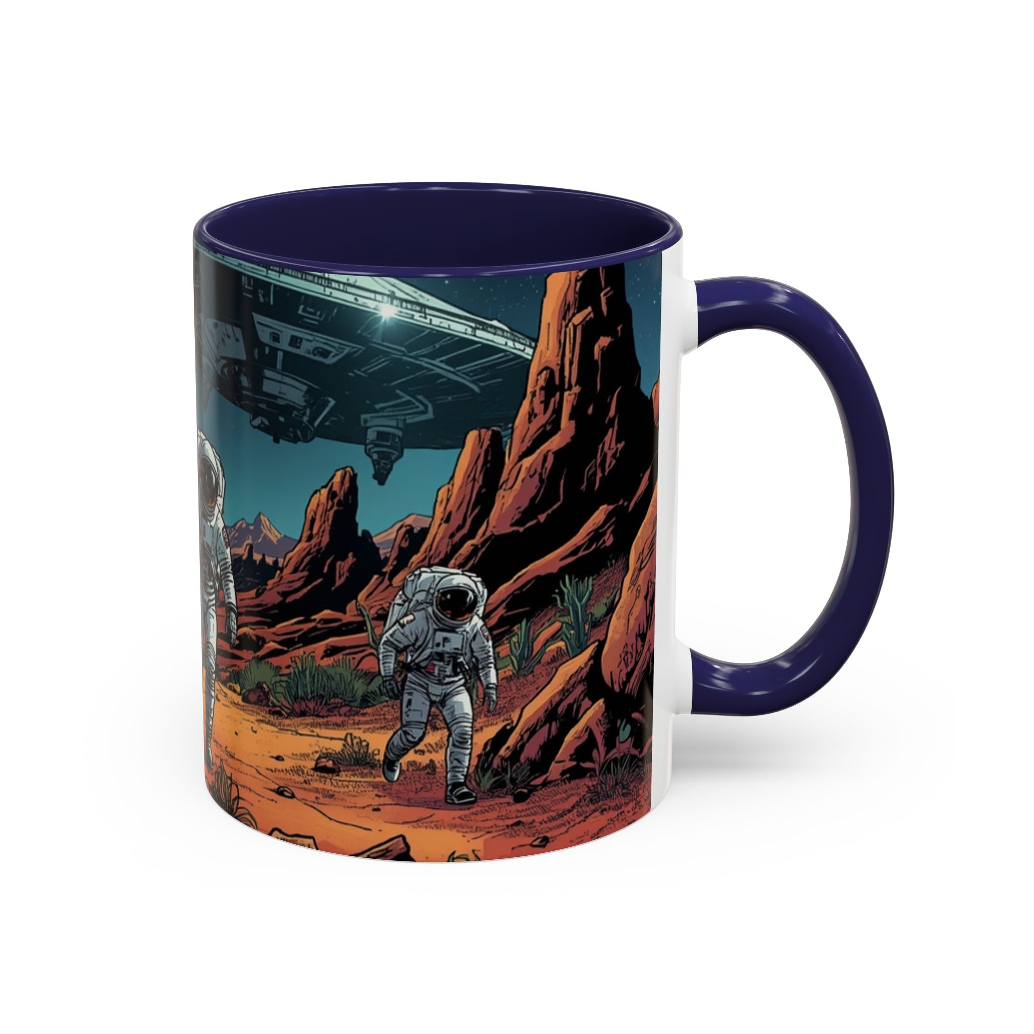 spacemen and aliens on planet Astronaut Adventure Coffee Mug - 11oz & 15oz