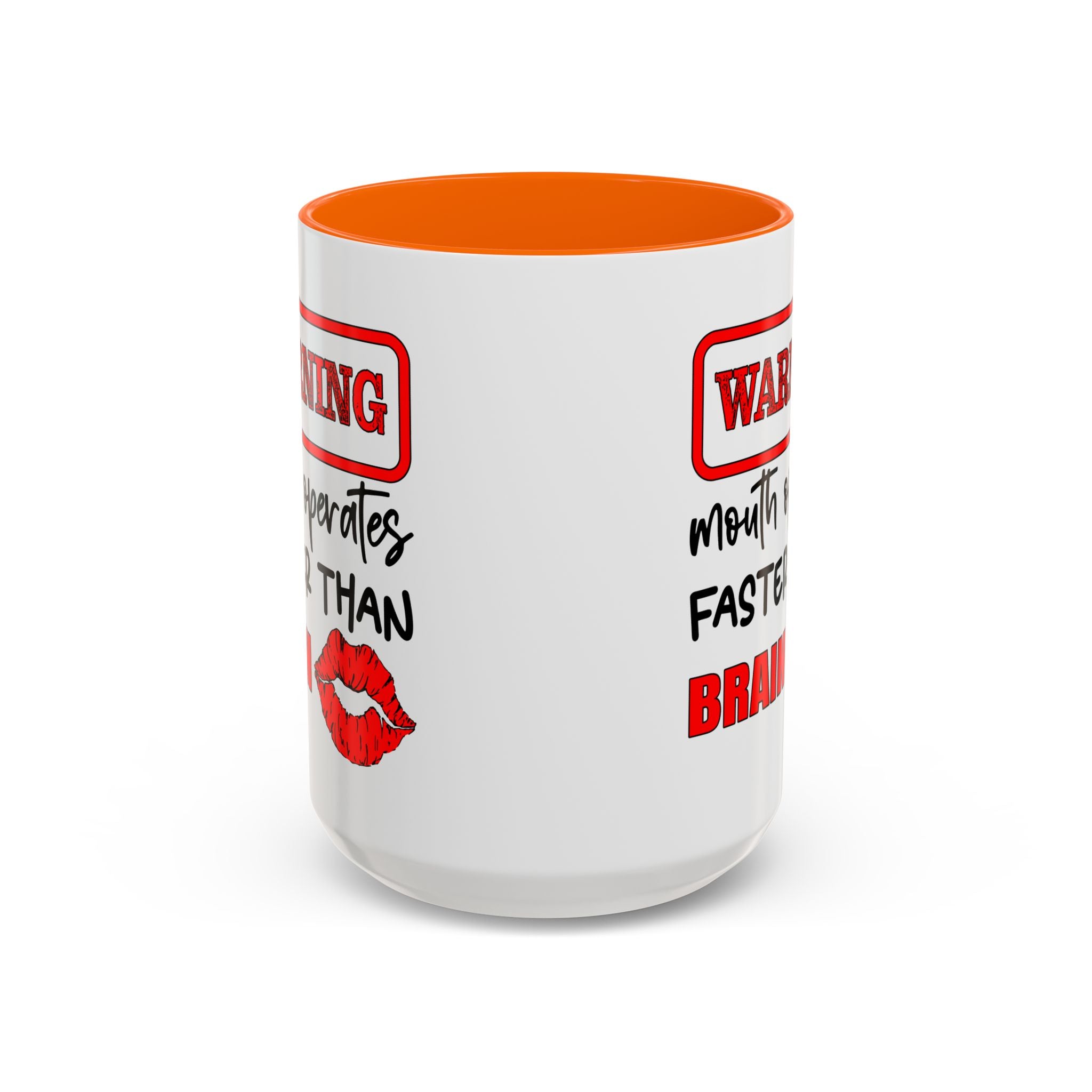 Funny Warning Coffee Mug - 'Mouth Operates Faster Than Brain' - Perfect for Coffee Lovers