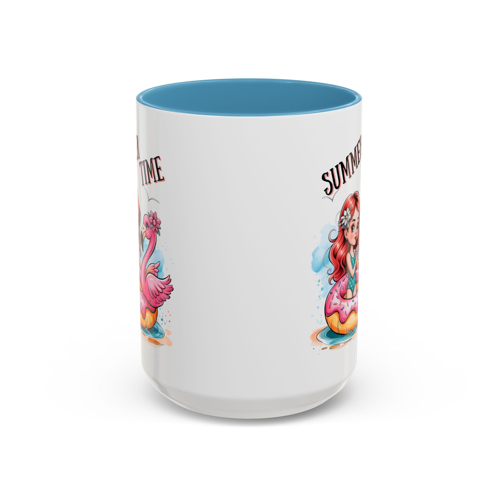 Summer Time Accent Coffee Mug - 11oz & 15oz funny cute girl floating