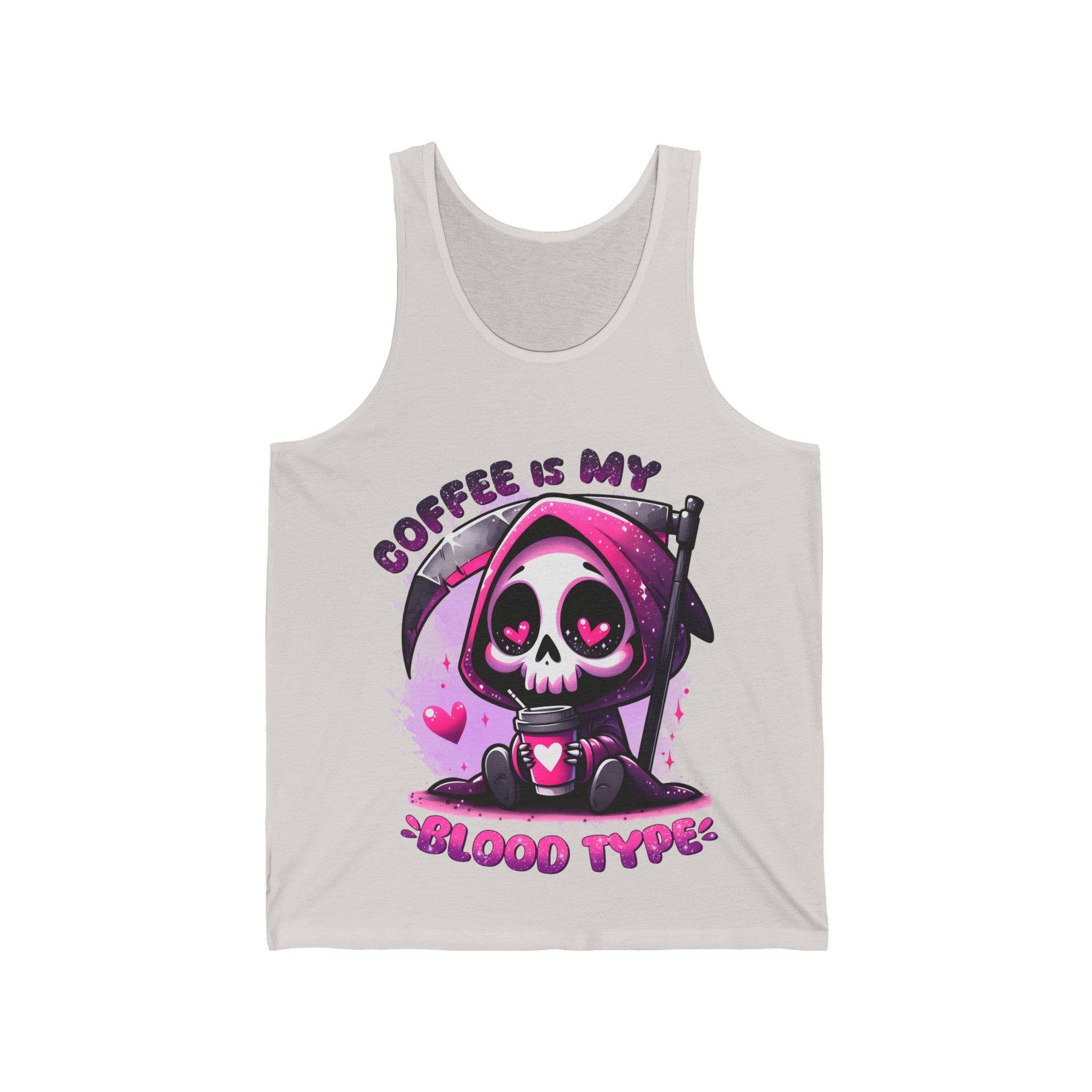 grim reaper coffee is my blood type Unisex Jersey Tank by the x m world
