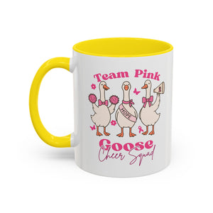 cancer awareness Team Pink Goose Cheer Squad Coffee Mug - Cute Animal Mug for Fun Gifts,   Home Decor/Office Use