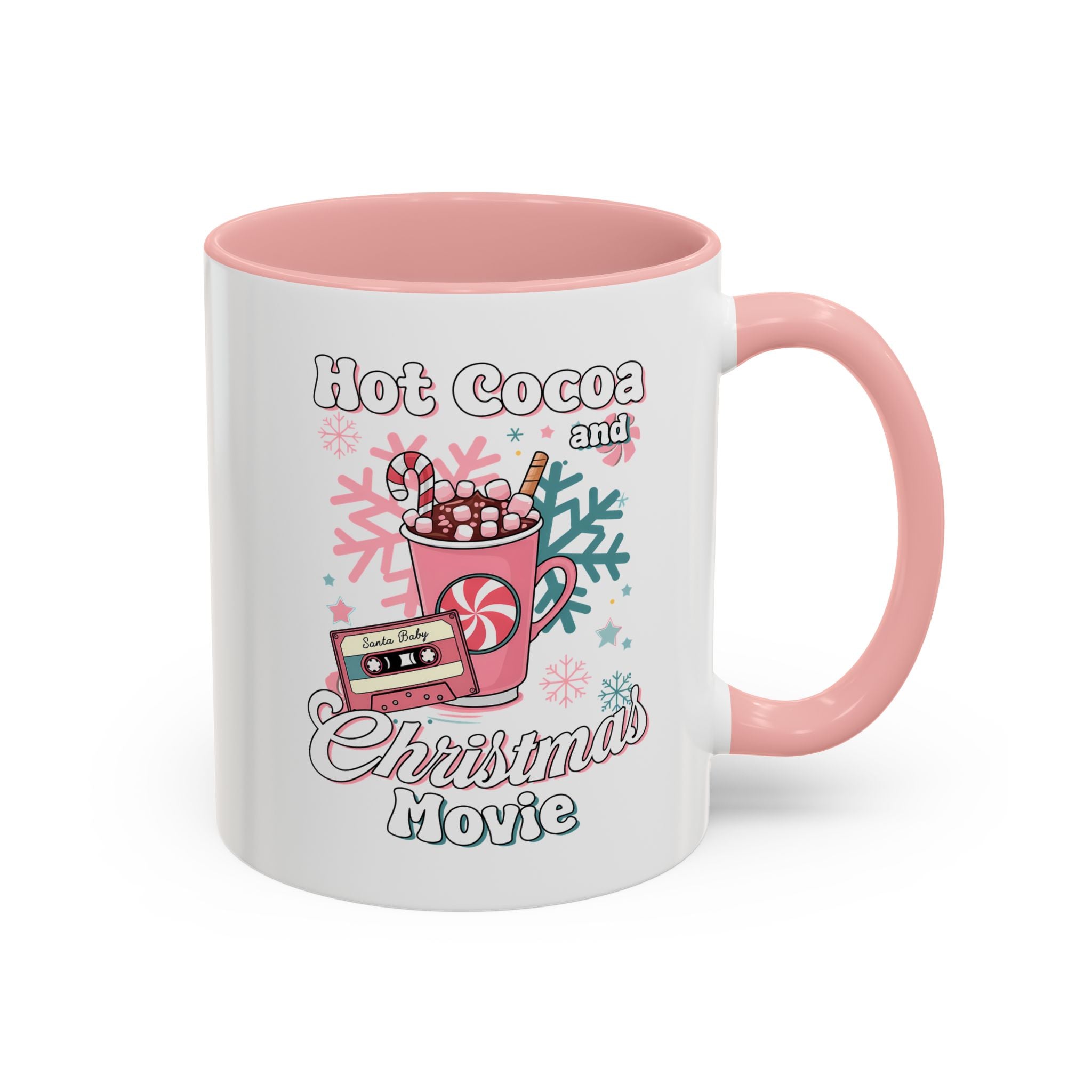 Hot Cocoa & Christmas Movie Mug, Cozy Holiday Cup, Winter Gift, Festive Beverage Container, Cute Coffee Mug
