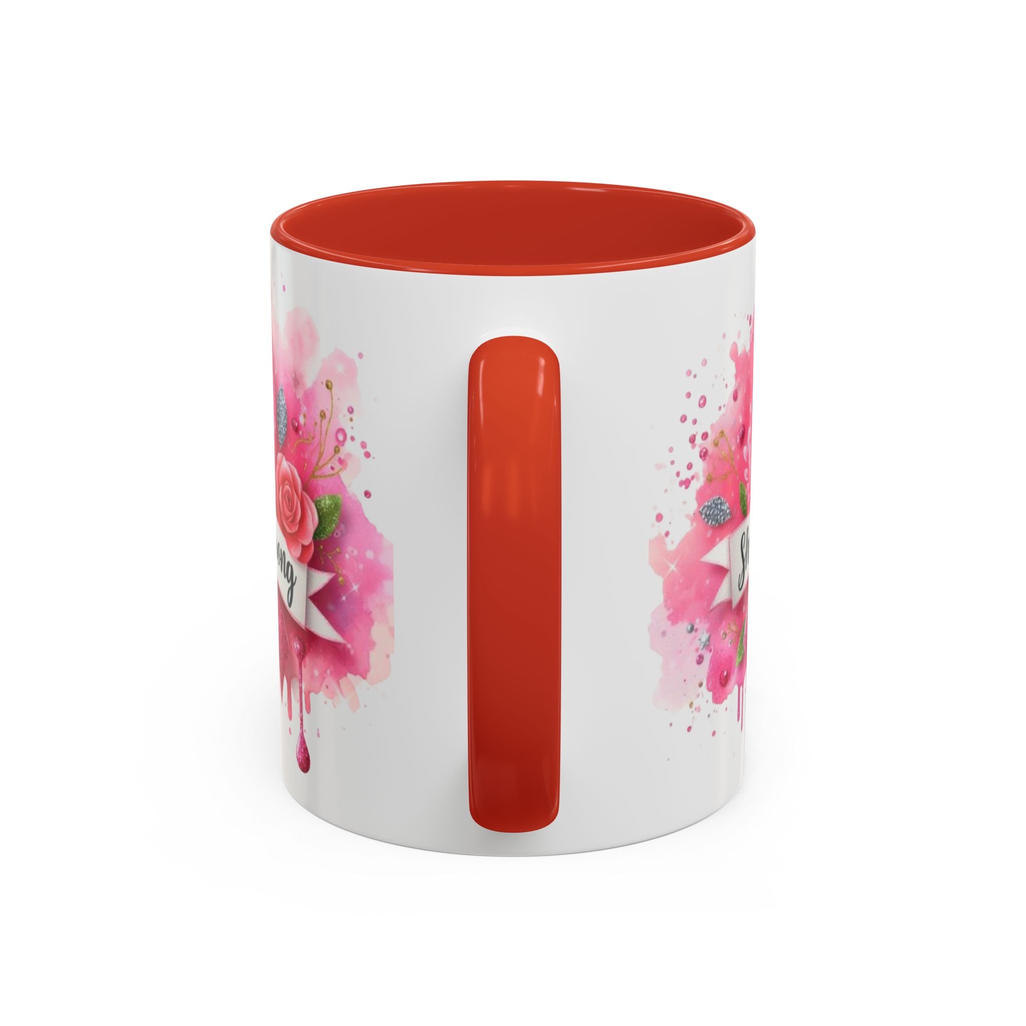 Empowering Pink Ribbon Coffee Mug - She Is Strong, Inspirational Gift for Breast Cancer Awareness, Motivational Drinkware, Supportive [...]
