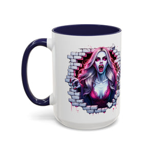 Vampire Wall Art Coffee Mug - Gothic,  Perfect Gift for Halloween, Unique Art Mug, Monster Mug, Fantasy Drinkware