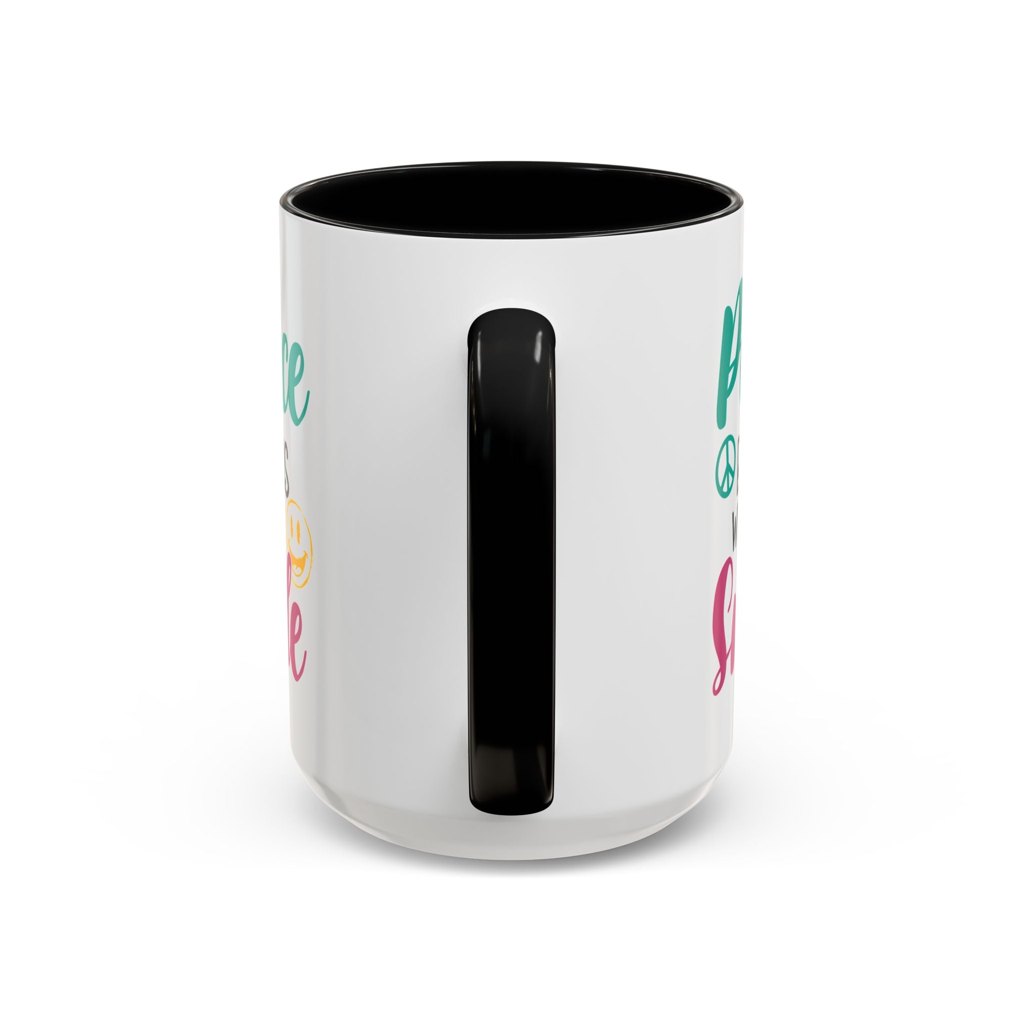 Inspirational Peace Coffee Mug - "Peace Begins with a Smile" - 11oz & 15oz