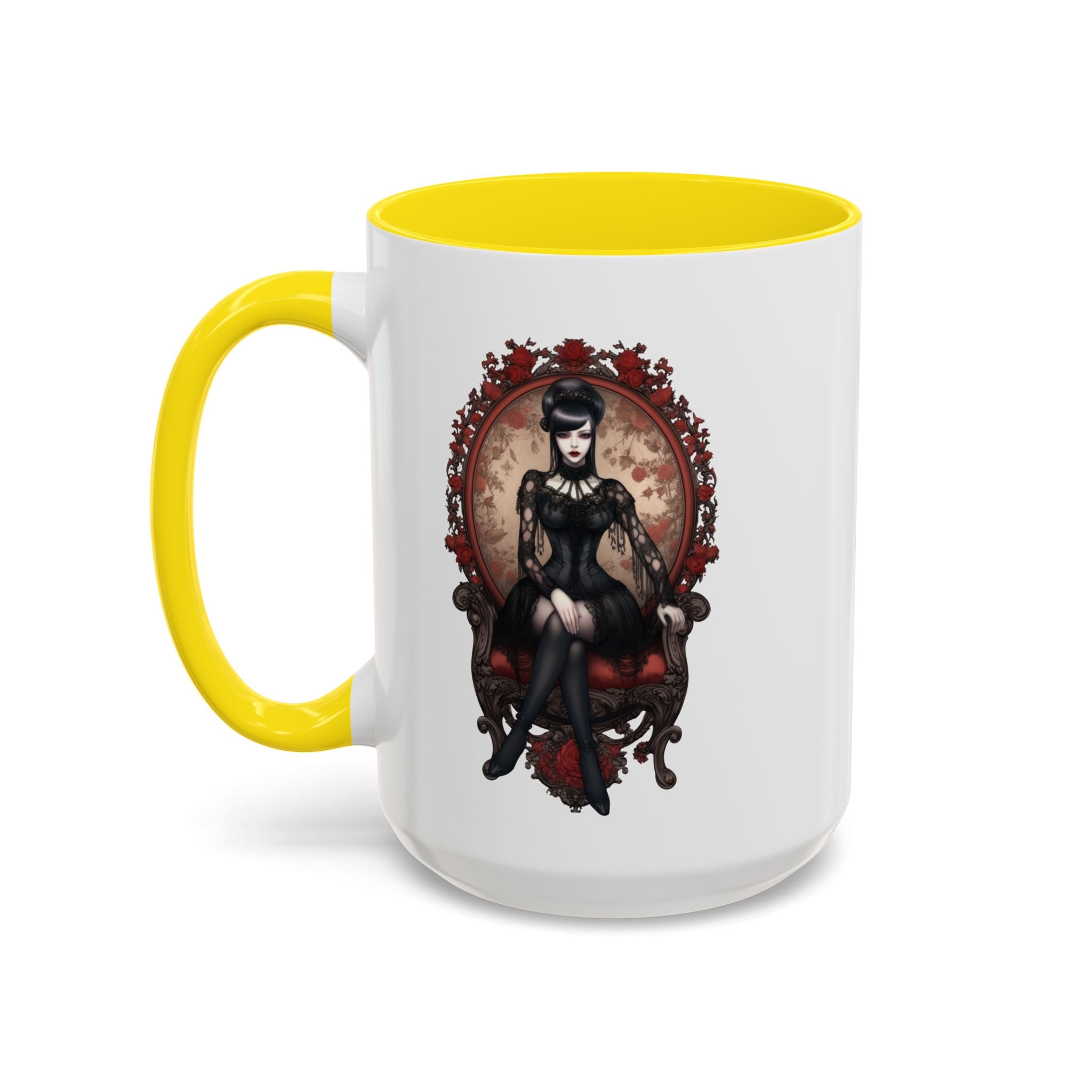 Gothic Elegance Coffee Mug - Unique Black Accent Mug for Witchy Vibes, Perfect Gift for Halloween, Goth Decor, Coffee Lovers, & Spooky