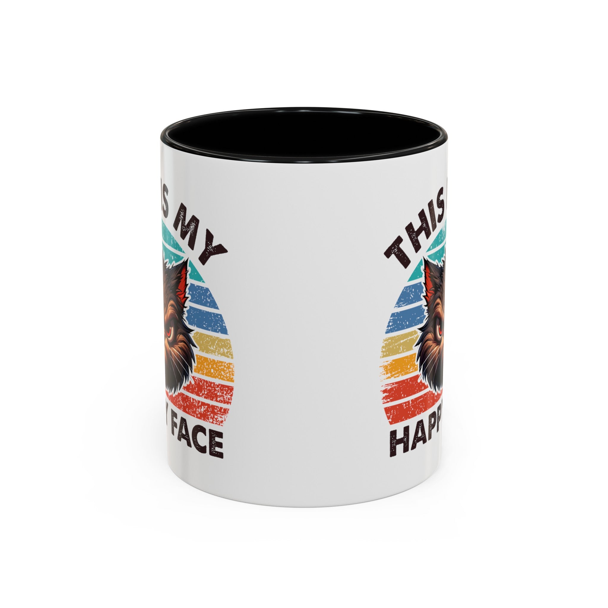 grumpy cat this is my happy face Accent Coffee Mug (11, 15oz) by the x m world