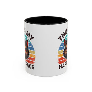 grumpy cat this is my happy face Accent Coffee Mug (11, 15oz) by the x m world