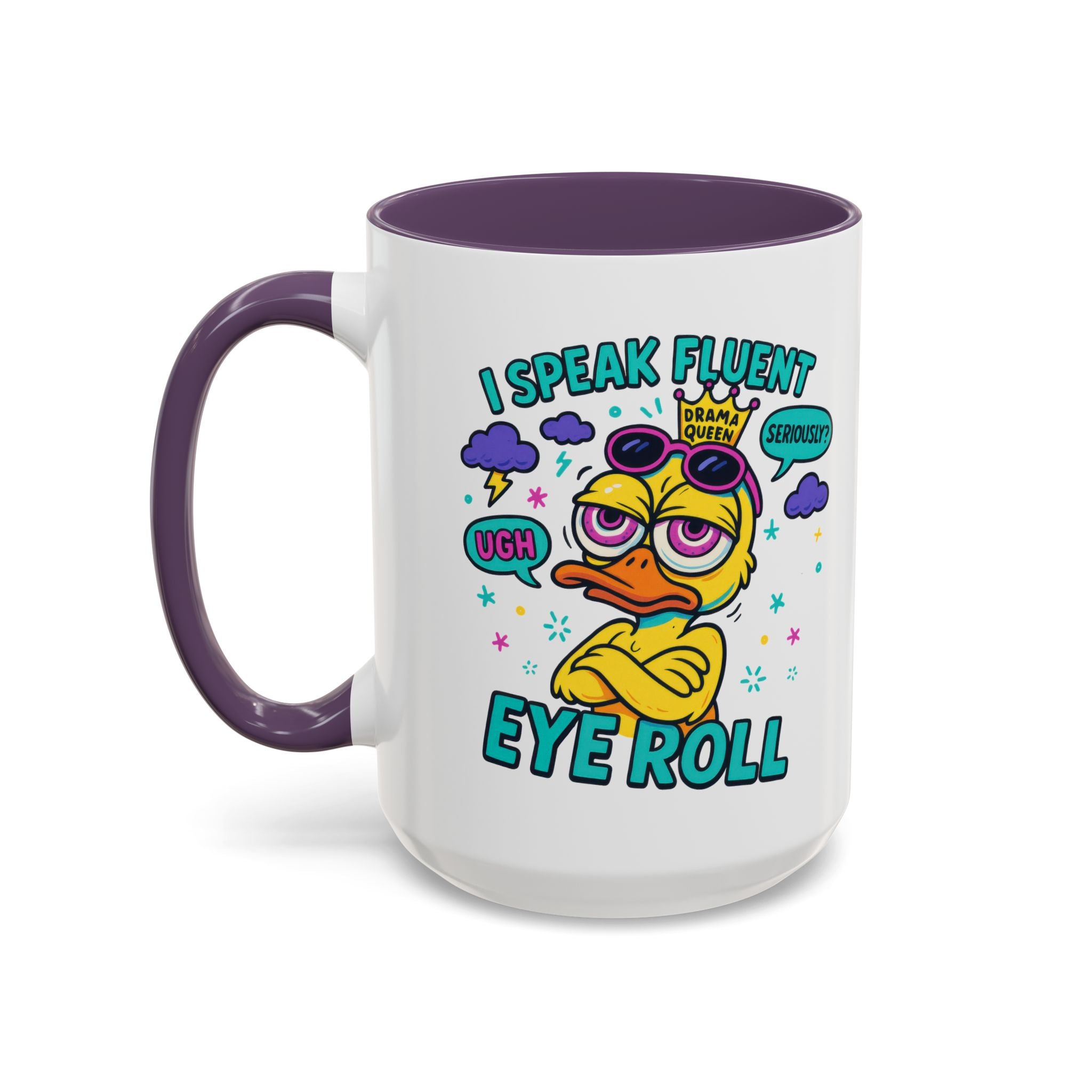 attitude Sassy Eye Roll Coffee Mug,  for Coffee Lovers, Gift for Friends, Quirky Tea Mug, Humor  Cute Kitchen Decor