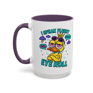 attitude Sassy Eye Roll Coffee Mug,  for Coffee Lovers, Gift for Friends, Quirky Tea Mug, Humor  Cute Kitchen Decor