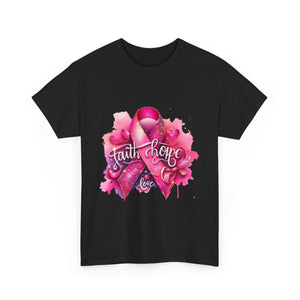 Breast Cancer Awareness Tee, Faith and Hope Message Shirt, Support Shirt, Gift for Survivors, Inspirational T-Shirt
