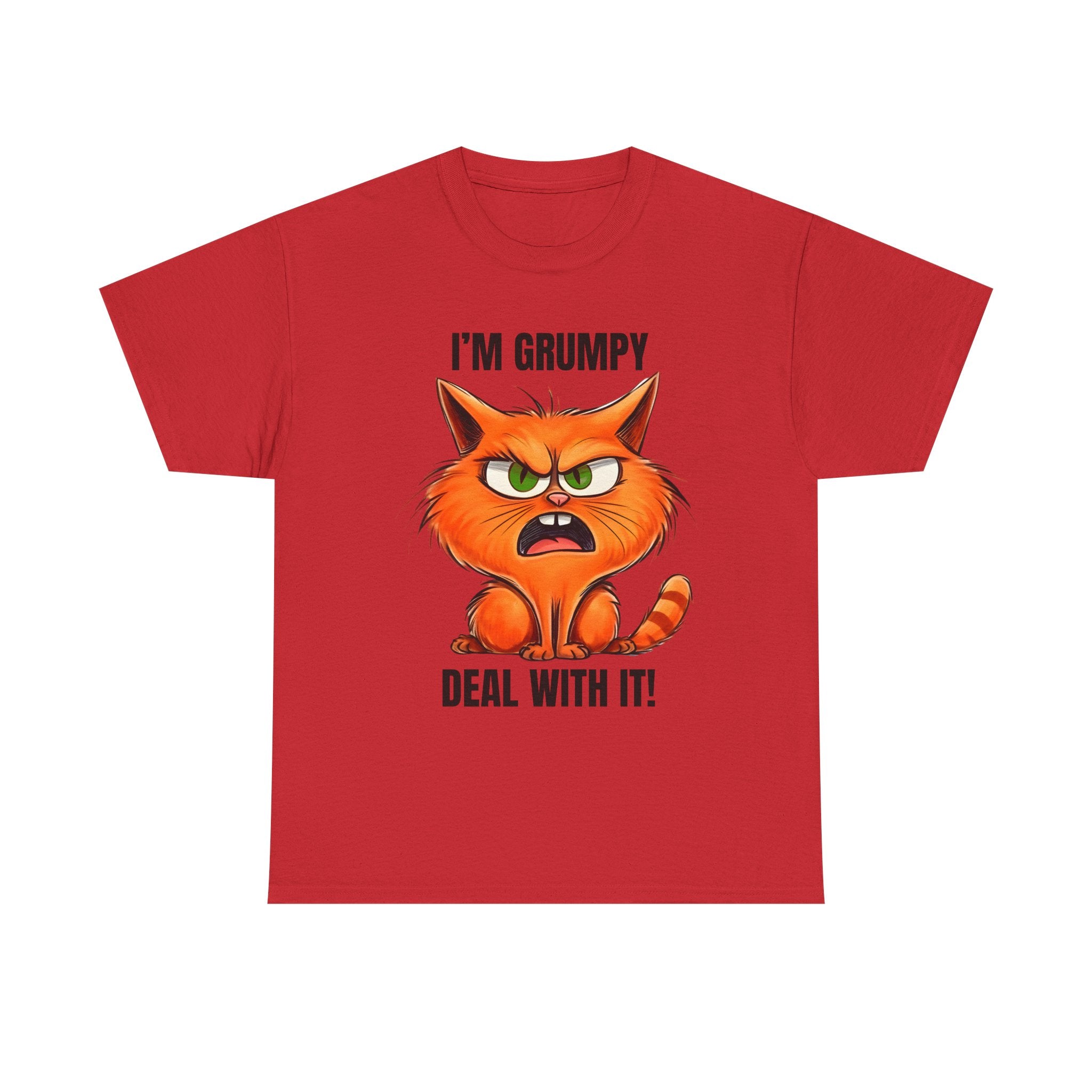 Grumpy Cat Tee: Unisex Heavy Cotton Shirt, Funny Cat Lovers Gift, Casual Wear, Birthday, Humor Apparel