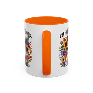 Spooky Floral Coffee Mug - I'm Here for Boos, Halloween Gift, Autumn Decor, Cute Ghost Mug, Cat Lover Drinkware