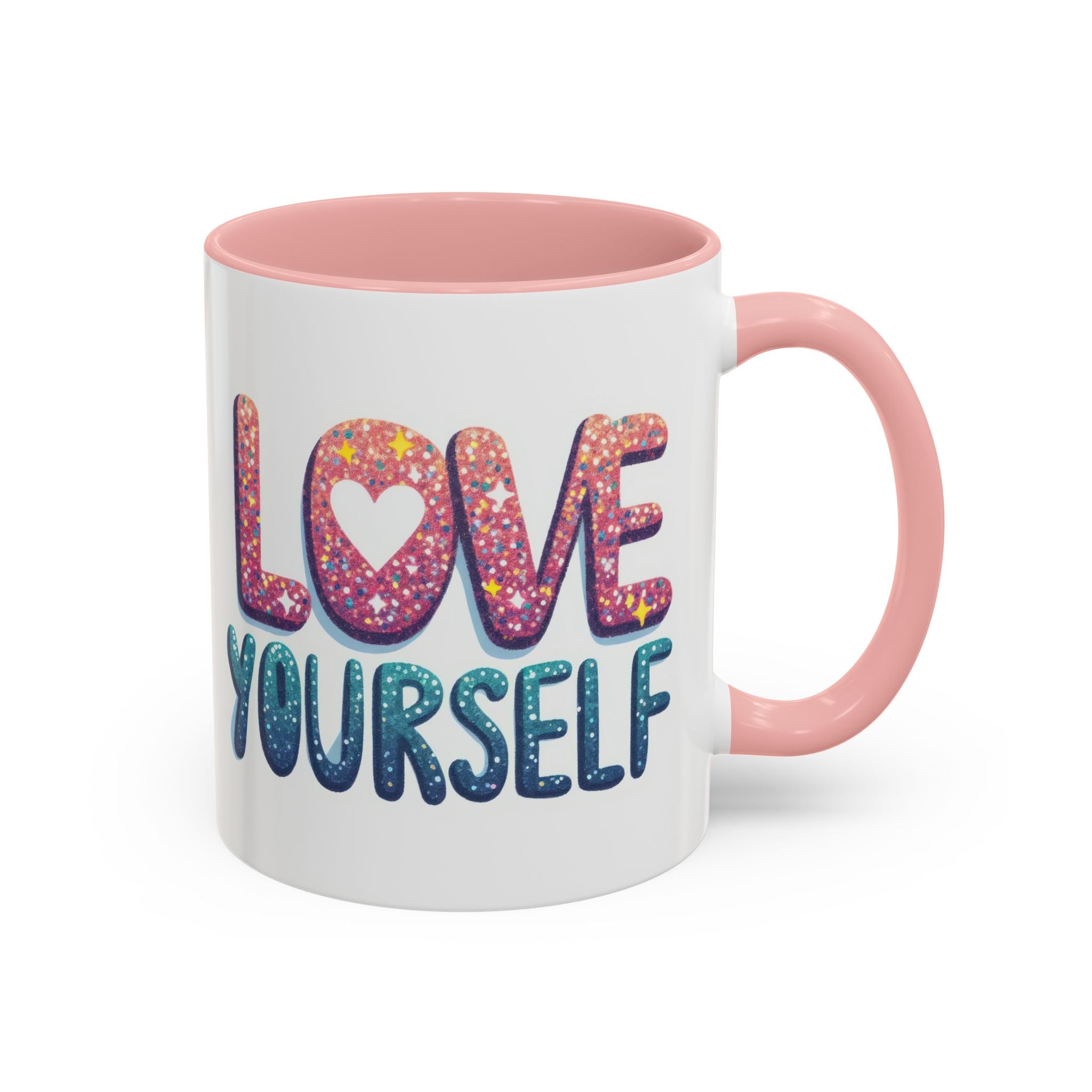 Love Yourself Accent Coffee Mug — Inspirational Self-Love Ceramic Mug (11/15oz)