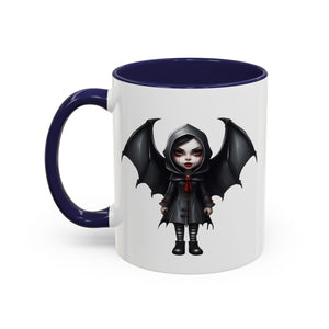 gothic vampire girl with wings horror art Accent Coffee Mug (11, 15oz) vamp14