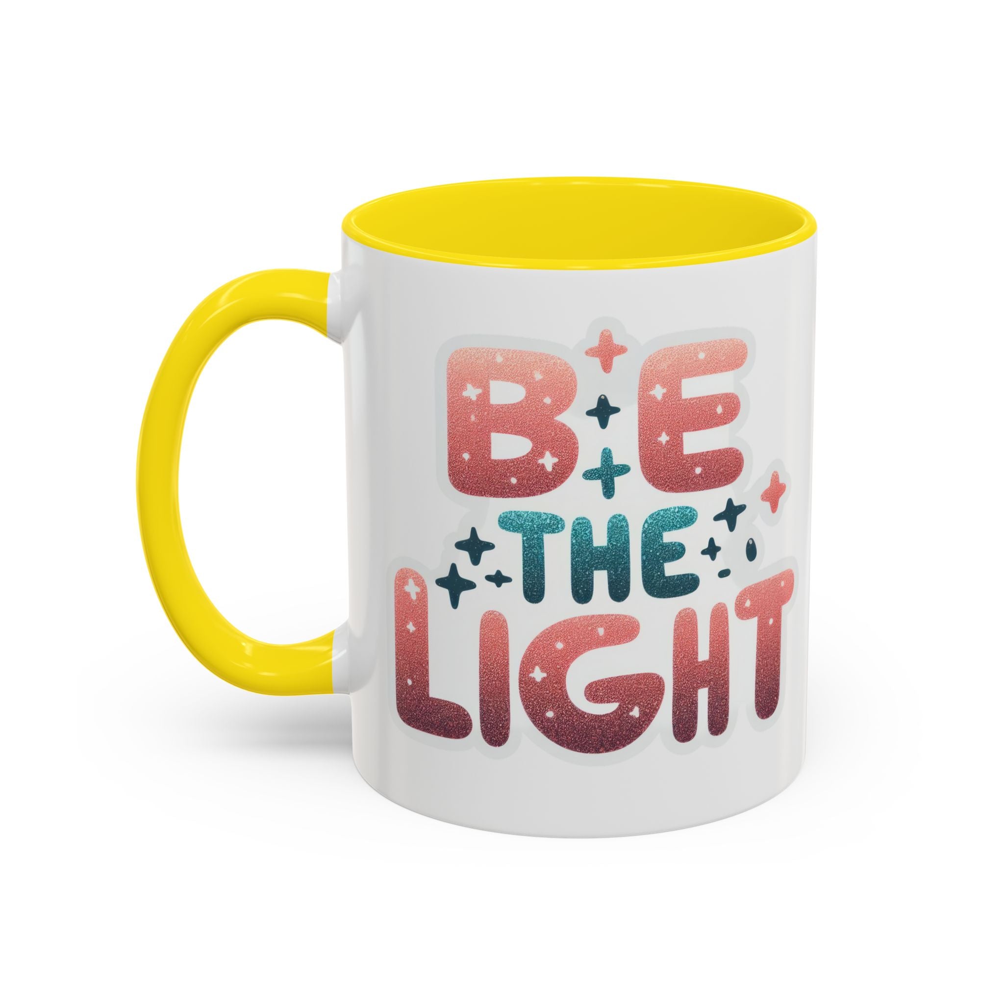 Be the Light Accent Coffee Mug — Inspirational Positive Message Ceramic Mug
