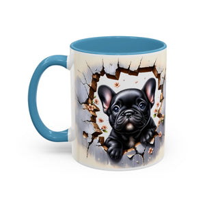 Cute French Bulldog Accent Coffee Mug, Pet Lover Gift, Dog Lover Mug, Home Office Coffee Cup, Unique Animal Print Mug
