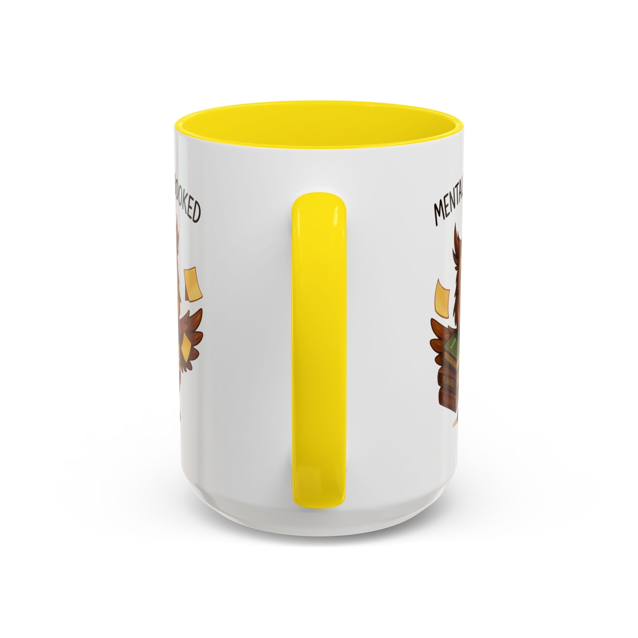 Cute Owl Coffee Mug | Mentally Overbooked Mug | Gifts for Book Lovers, Teacher Gifts, Office Decor, Funny Coffee Cup