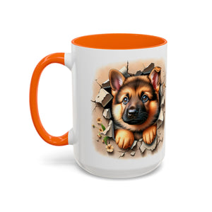 German Shepherd Accent Coffee Mug | Dog Lover Gift, Tasty Hot Beverage Cup, Pet Themed Kitchenware, Animal Adoption Cup, Unique Pet Gift