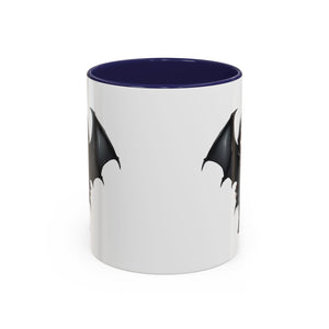 gothic vampire girl with wings horror art Accent Coffee Mug (11, 15oz) vamp14