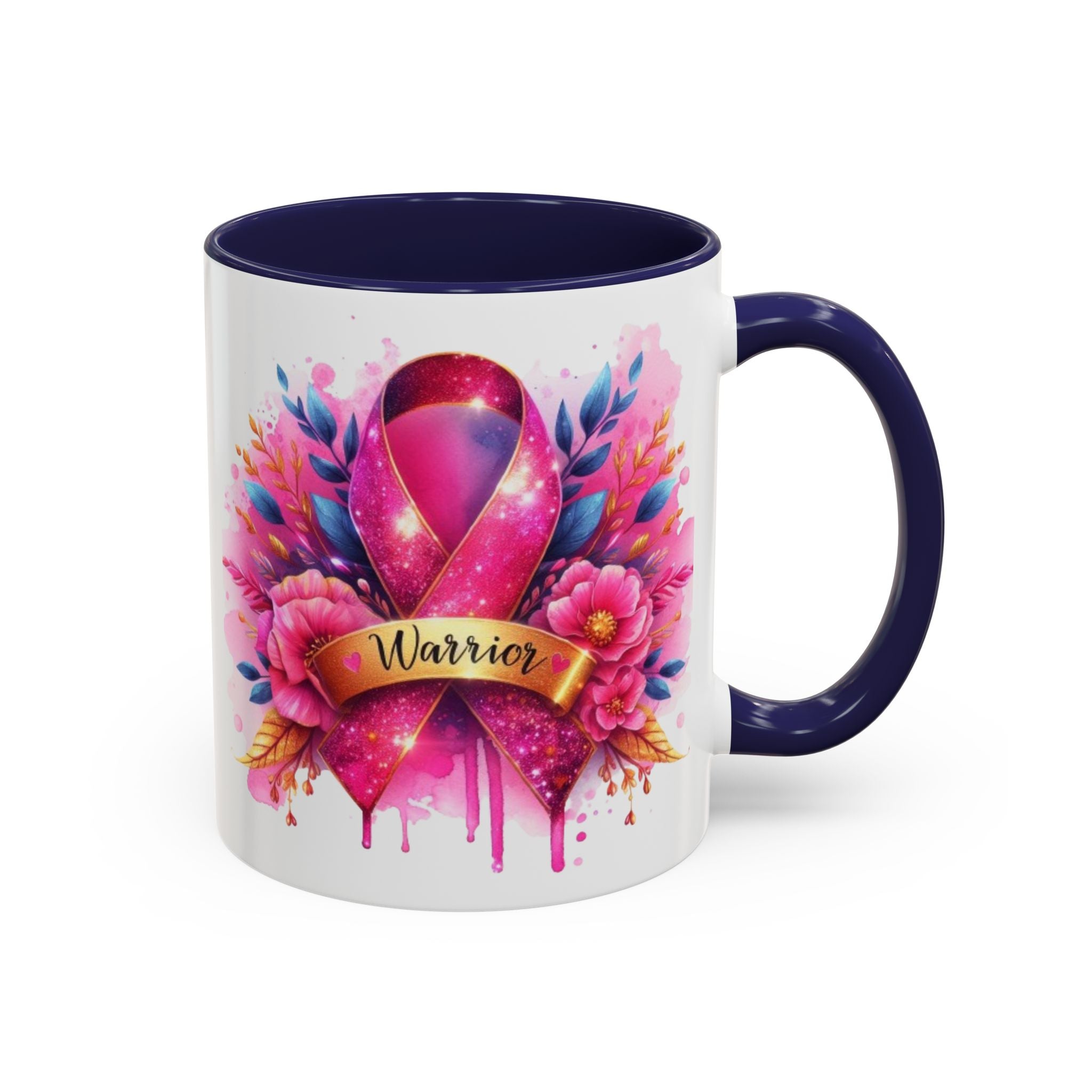 Inspirational Warrior Coffee Mug - Floral Design, Encouragement Gift, Cancer Awareness, Motivational Cup, Supportive Drinkware