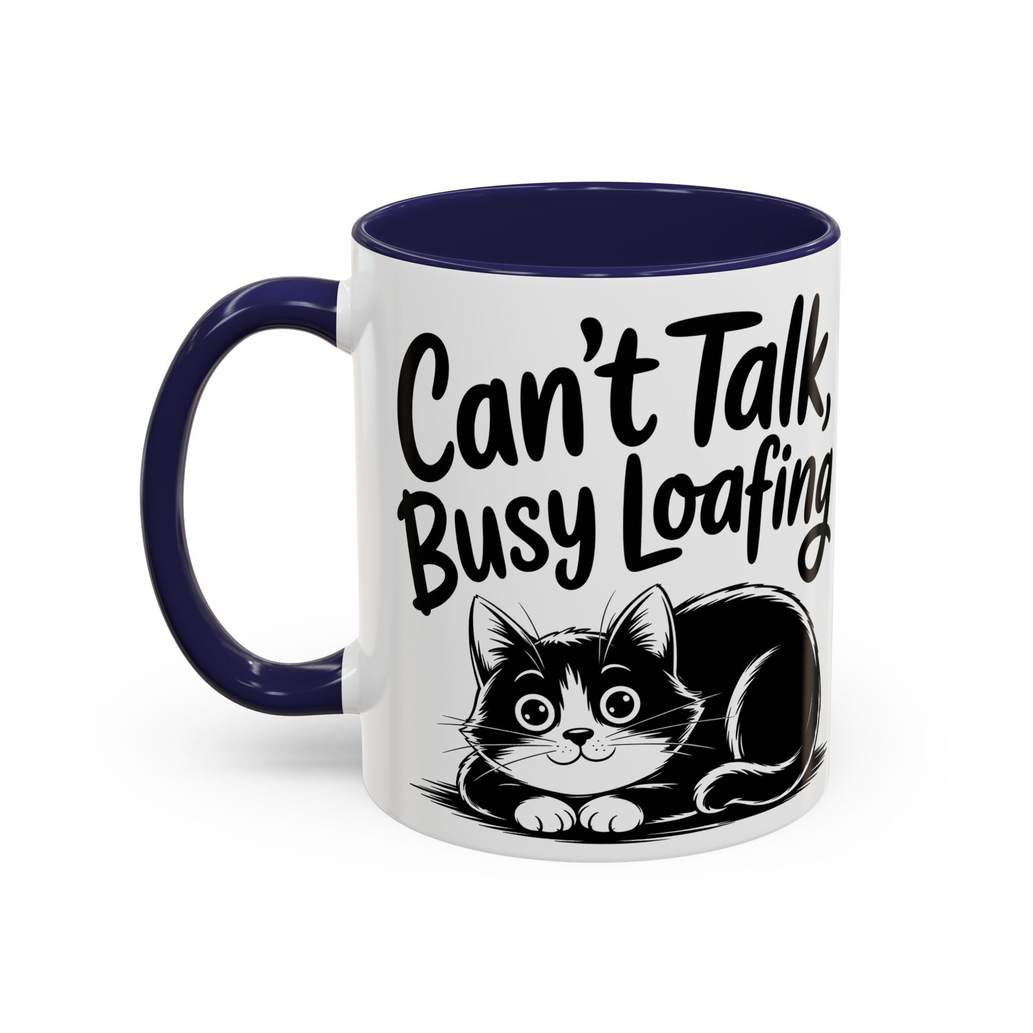 Can't Talk, Busy Loafing Cat Coffee Mug — Cute Cat Lover Gift (11/15oz)