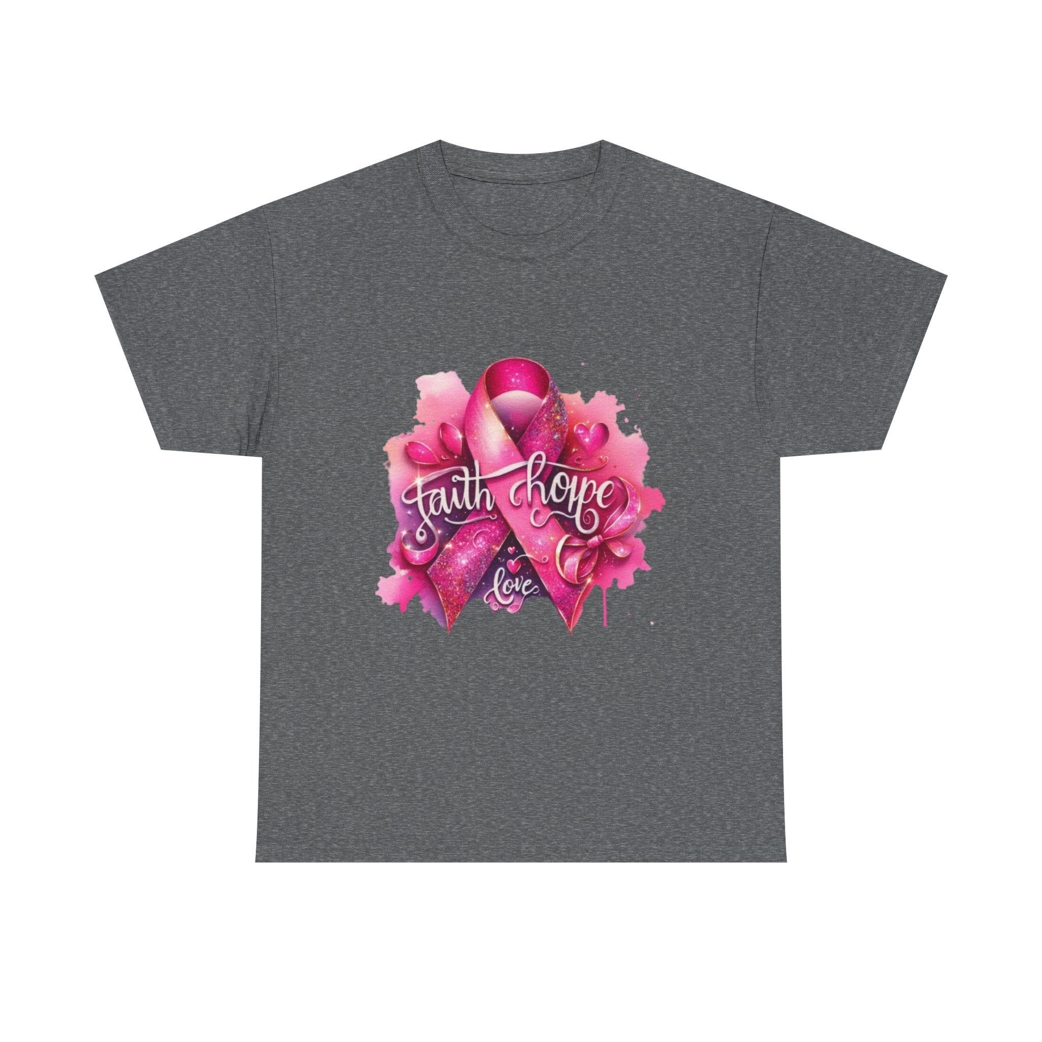 Breast Cancer Awareness Tee, Faith and Hope Message Shirt, Support Shirt, Gift for Survivors, Inspirational T-Shirt