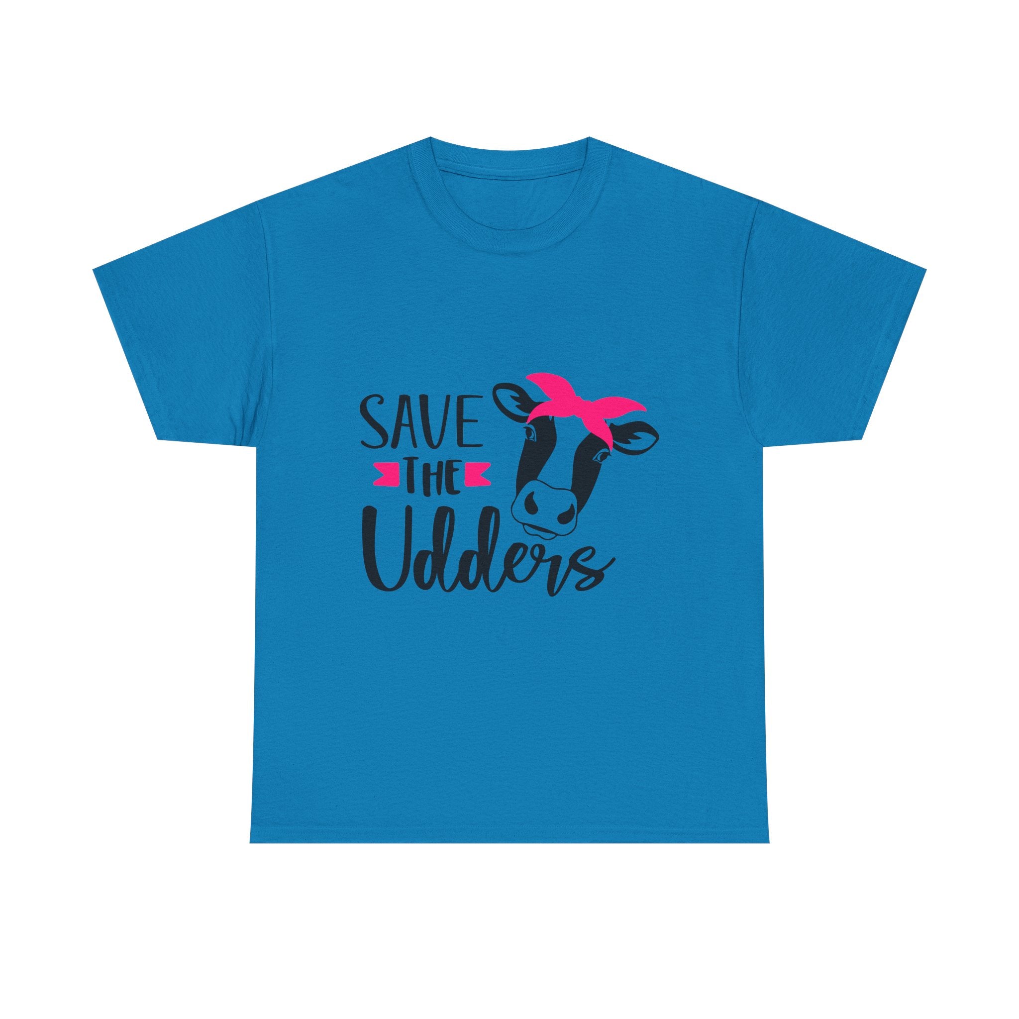 cancer awareness Save the Udders Unisex Heavy Cotton Tee, Fun Cow Tee,  Animal Lover Gift, Casual Tee, Eco-Friendly Apparel