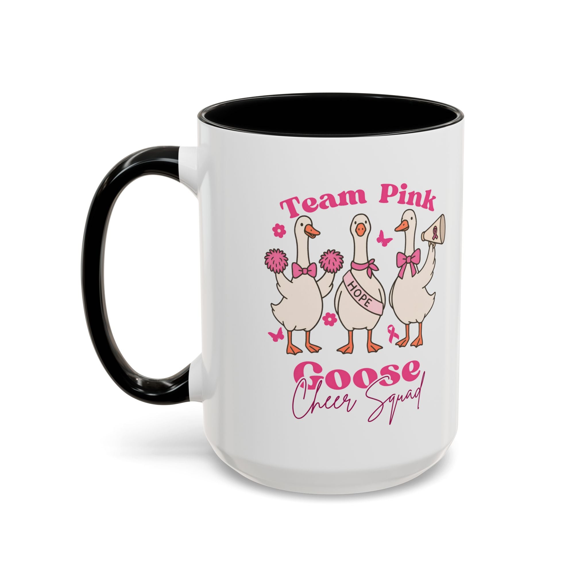 cancer awareness Team Pink Goose Cheer Squad Coffee Mug - Cute Animal Mug for Fun Gifts,   Home Decor/Office Use