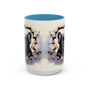 Cute French Bulldog Accent Coffee Mug, Pet Lover Gift, Dog Lover Mug, Home Office Coffee Cup, Unique Animal Print Mug
