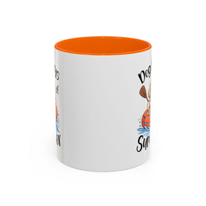 Dog Days of Summer Coffee Mug, Cute Dog Mug, Pet Lover Gift, Summer Vibes, Beach Decor, Fun Pet Cup, Canoeing Dog Design