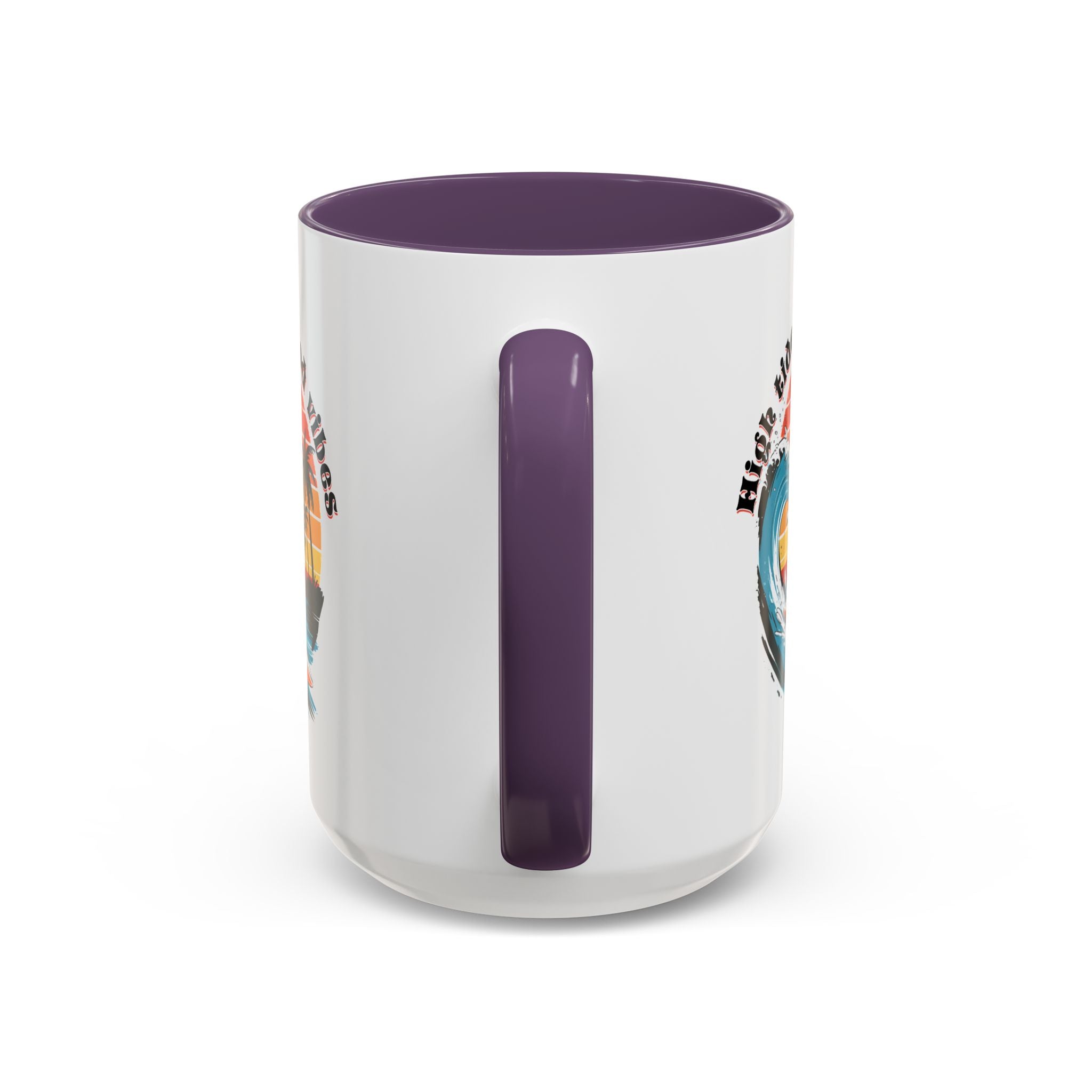 Surfing Cat Coffee Mug - High Tides & Good Vibes - Beach Lover Gift animal lover funny