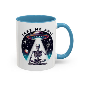 Galactic Skeleton Coffee Mug, Take Me Away Mug, Space-Themed Mug, Unique Gift for alien Lovers, Sci-Fi Cafe Mug