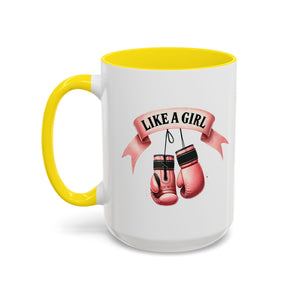Boxing Motivation Coffee Mug | Like a Girl | Empowerment Gift, Sports Mug, Inspirational Gift, Fitness Accessory, Coffee Lover